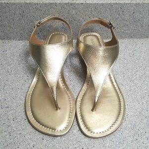 Bernardo Gala Leather Gold Slingback Sandal